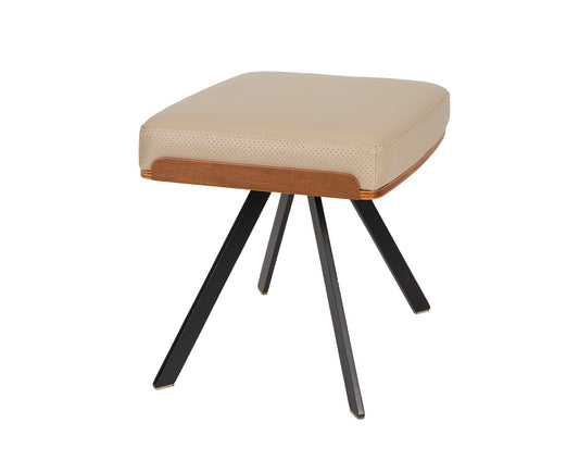 Frie Hocker Kunstleder / Walnussfurnier
