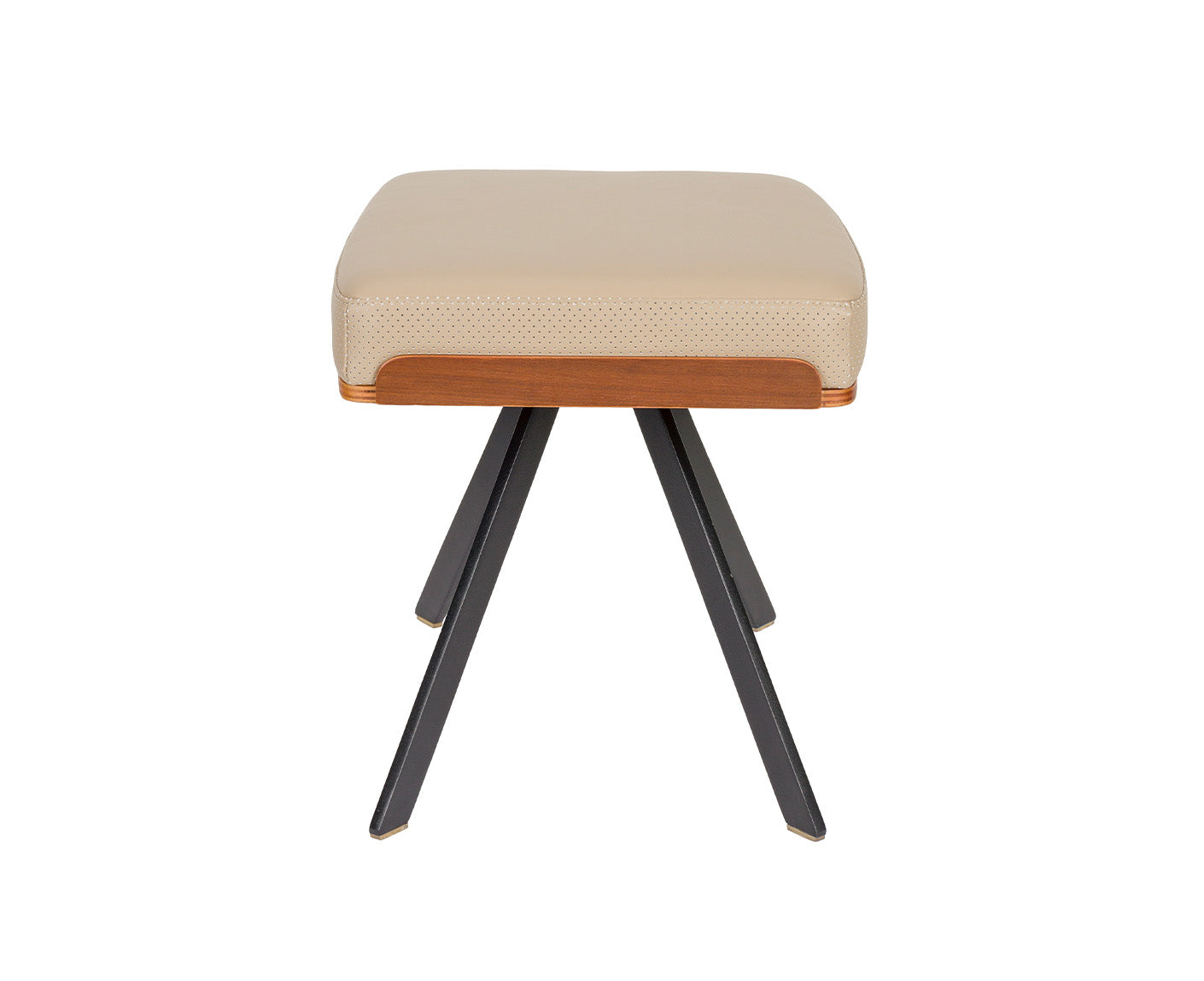 Frie Hocker Kunstleder / Walnussfurnier