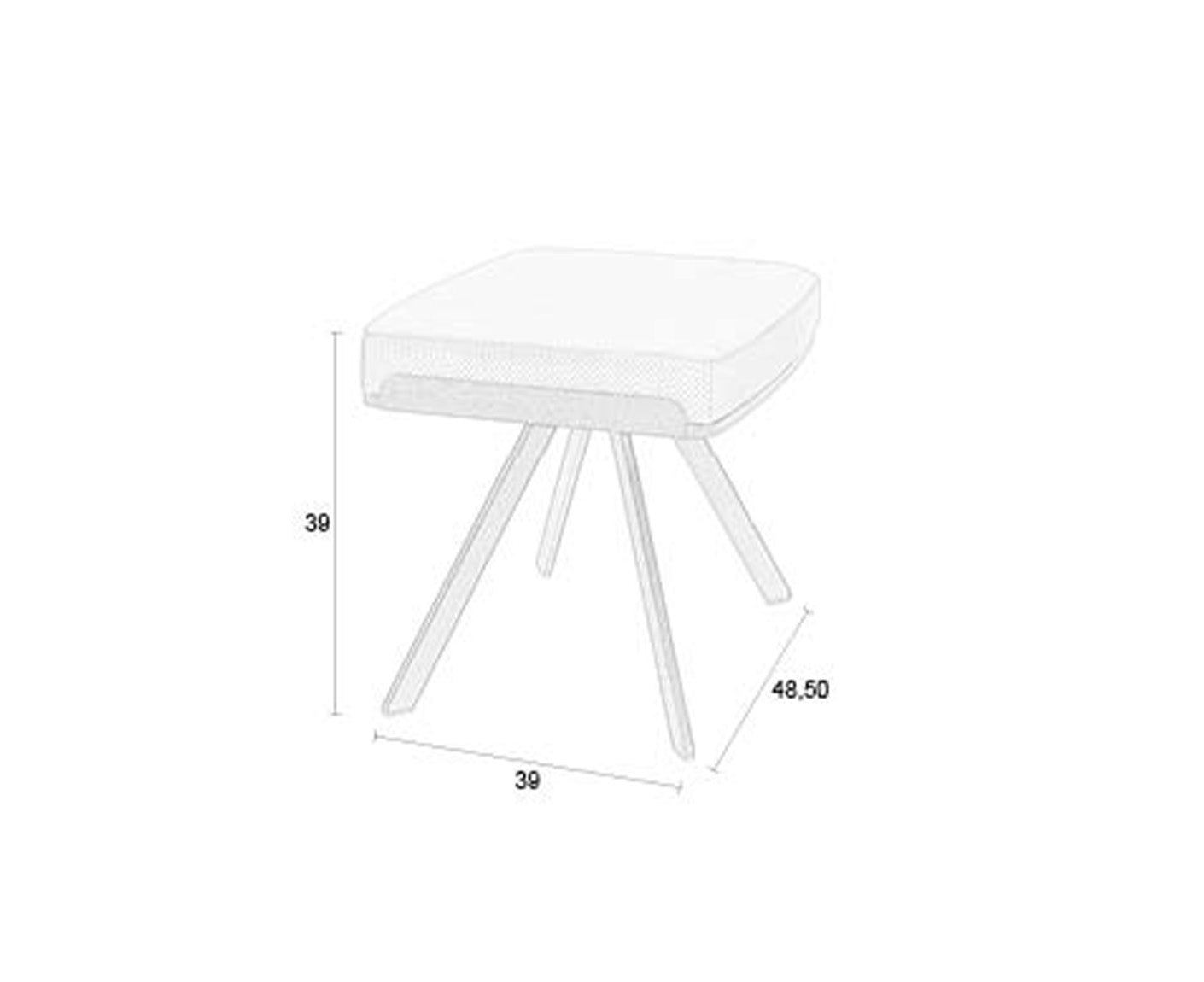 Frie Hocker Kunstleder / Walnussfurnier