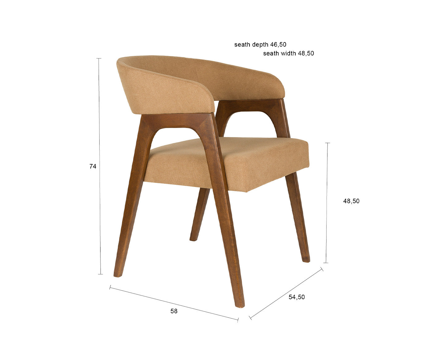 Adamello Esszimmerstuhl 2er Set Walnuss