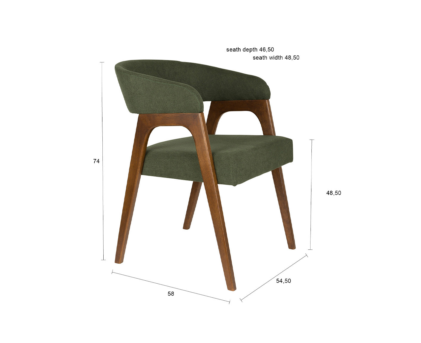 Adamello Esszimmerstuhl 2er Set Walnuss