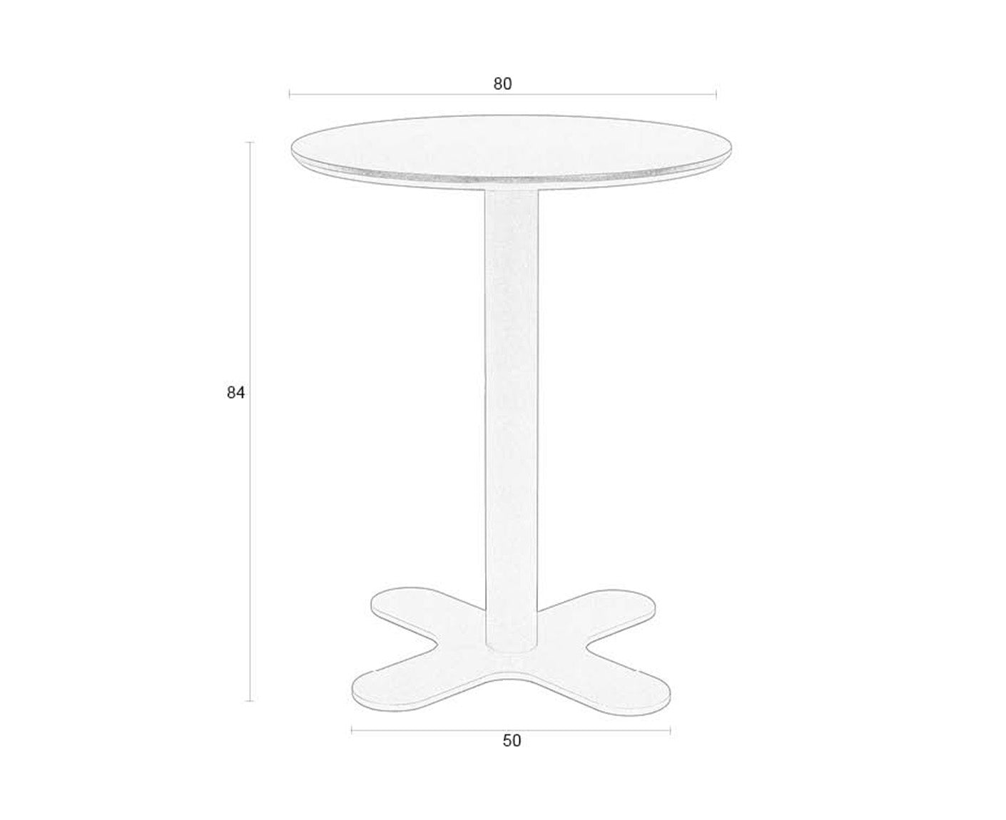Sanjay Bistrotisch Ø80 cm Schwarz