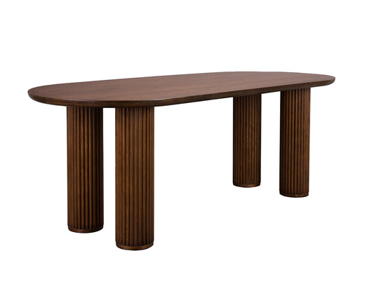 Dean Esstisch 220x90 cm Massivholz Eiche Braun