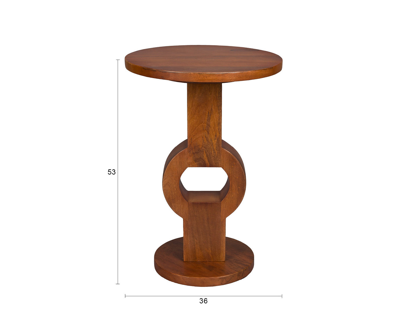 Tondo Beistelltisch Ø36 cm Mango Massivholz Braun