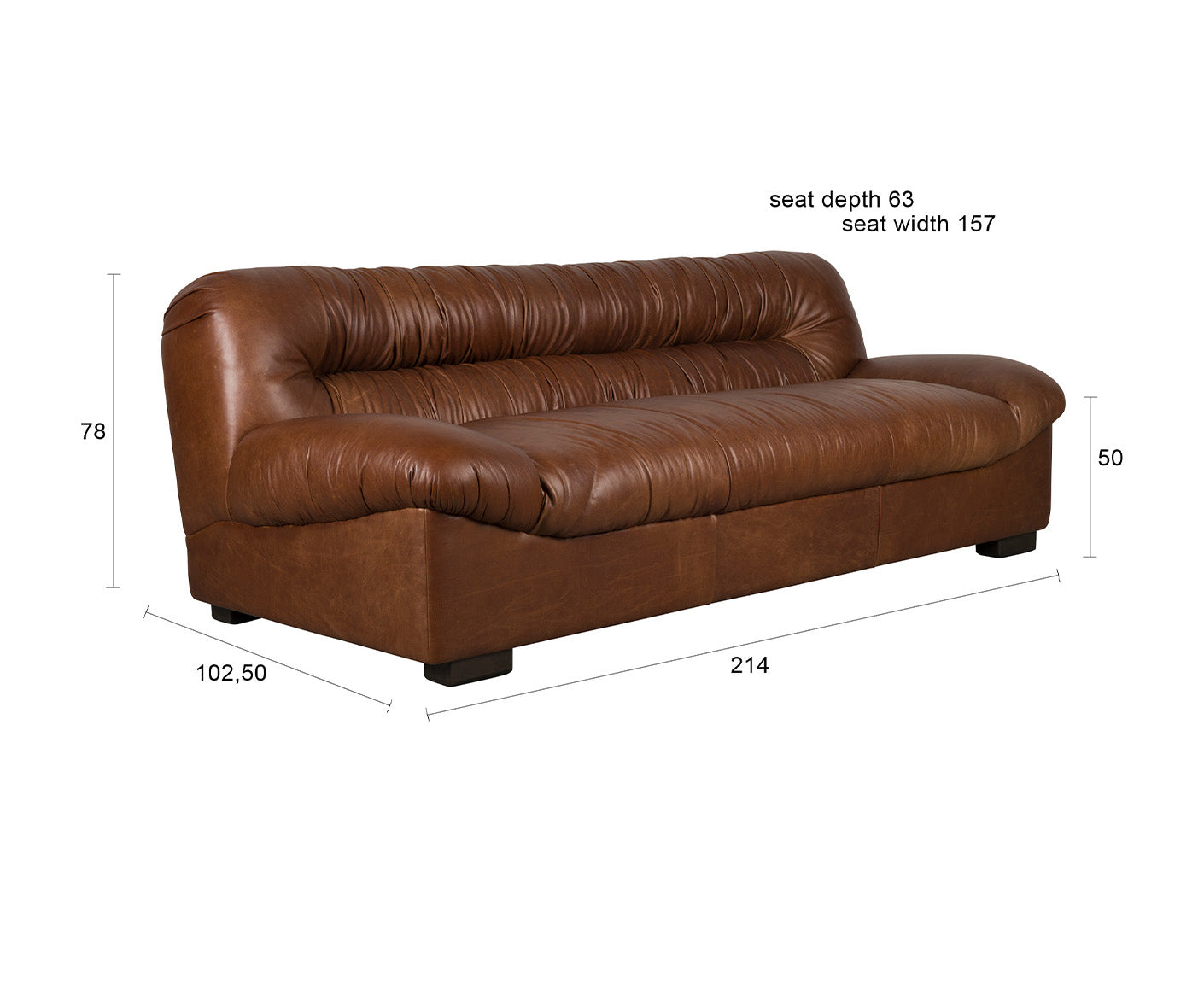 Douglas Sofa 3-Sitzer Leder