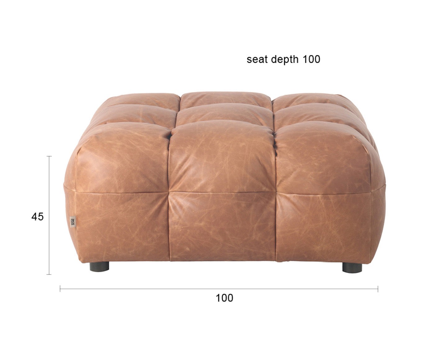 Hackman Hocker Leder Cognac