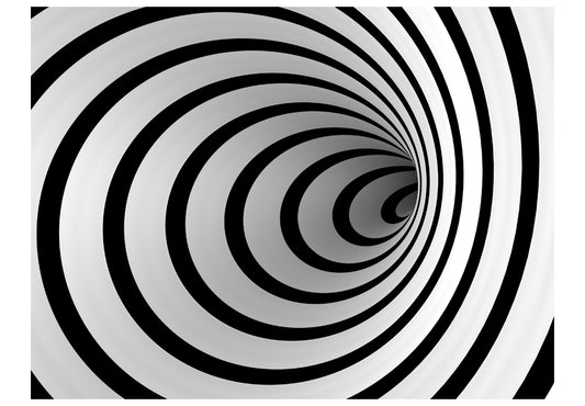 Fototapete - Schwarz-weißer Tunnel in 3D