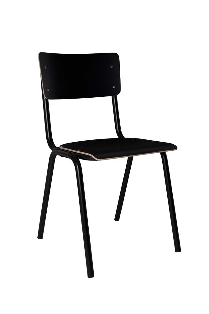 Back to School 4-er Set Stühle mit HPL-Deckschicht Schwarz