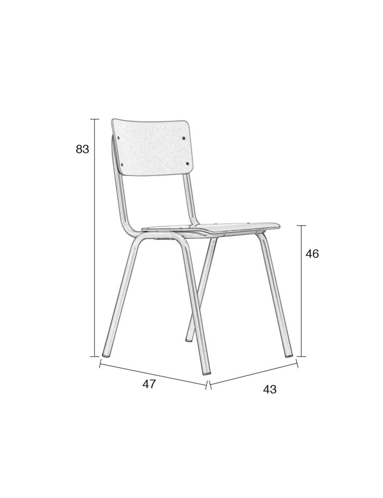 Back to School 4-er Set Stühle mit HPL-Deckschicht Weiß - Voelpe