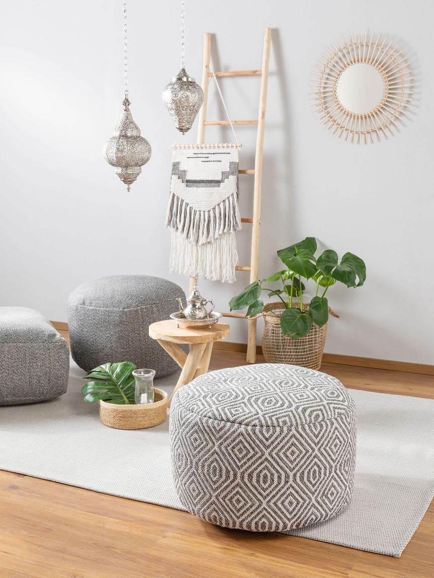 Pouf Laos 55x55x35 cm Anthrazit