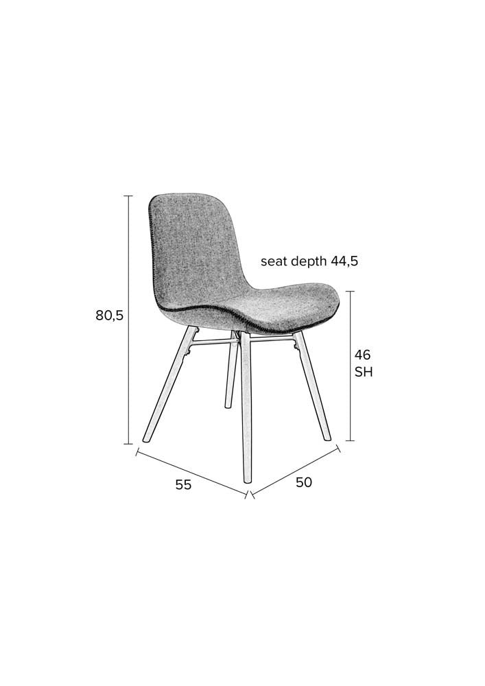 Lester 2-er Set Stühle Anthrazit - Voelpe