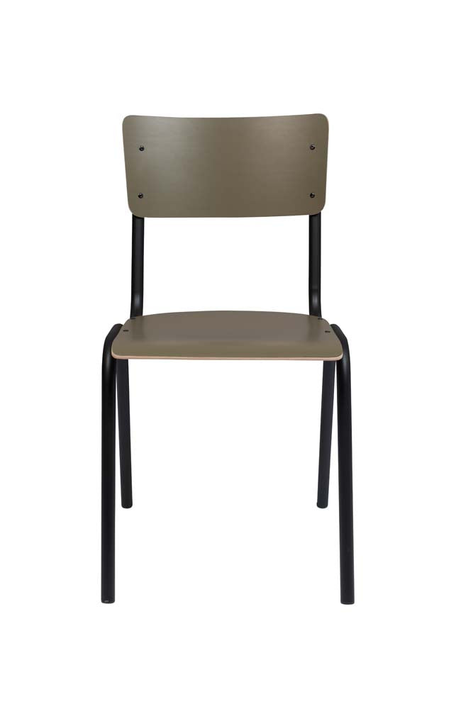 Back to School 4-er Set Stühle mit HPL-Deckschicht Olivgrün