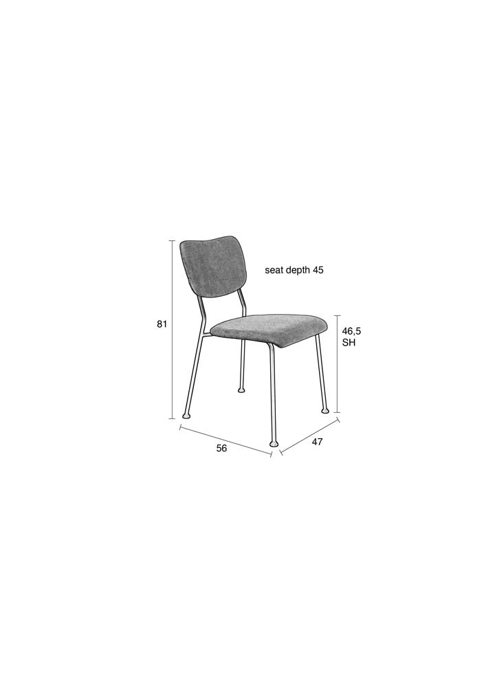 Benson 2-er Set Stühle Gelb - Voelpe