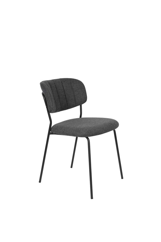Jolien 2-er Set Stühle Schwarz / Dunkelgrau