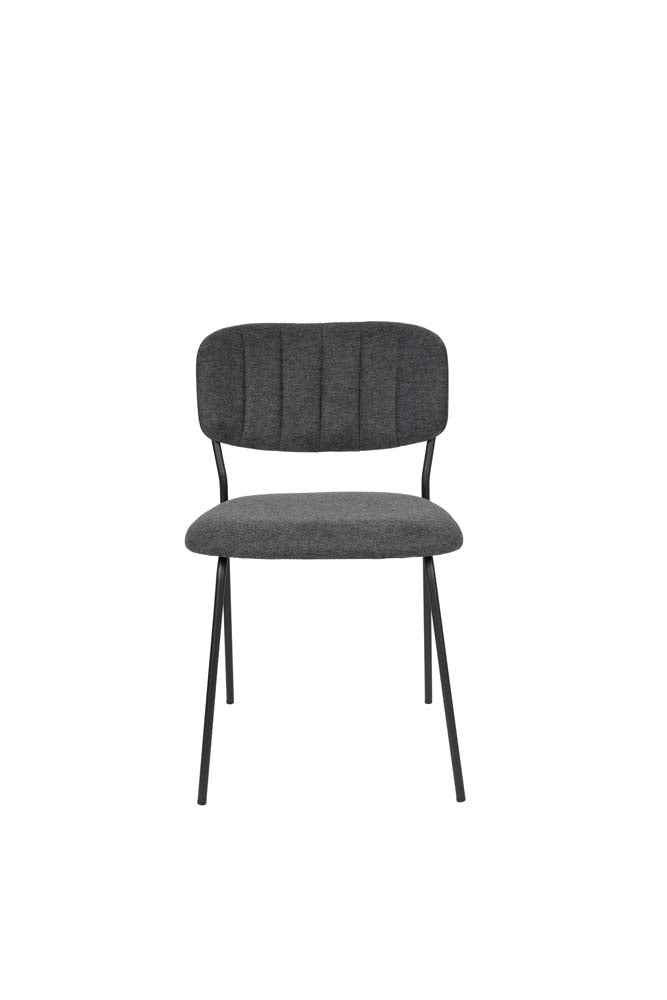 Jolien 2-er Set Stühle Schwarz / Dunkelgrau