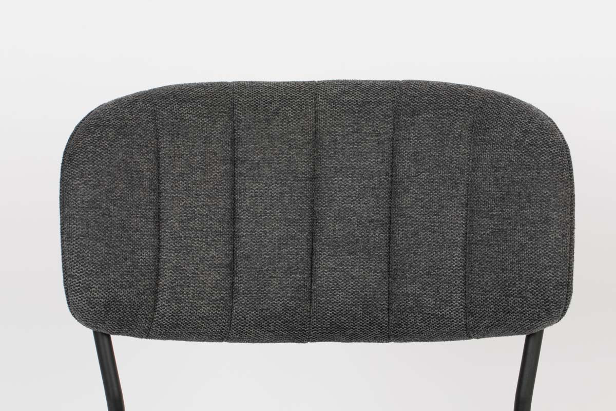 Jolien 2-er Set Stühle Schwarz / Dunkelgrau