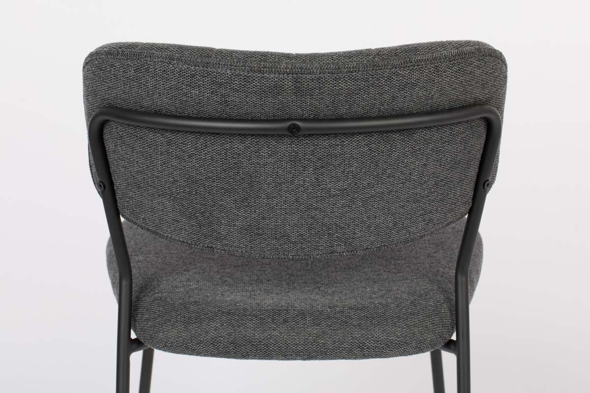 Jolien 2-er Set Stühle Schwarz / Dunkelgrau