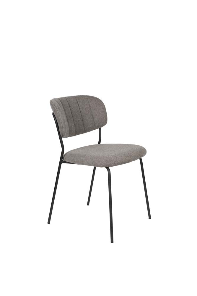 Jolien 2-er Set Stühle Schwarz / Grau