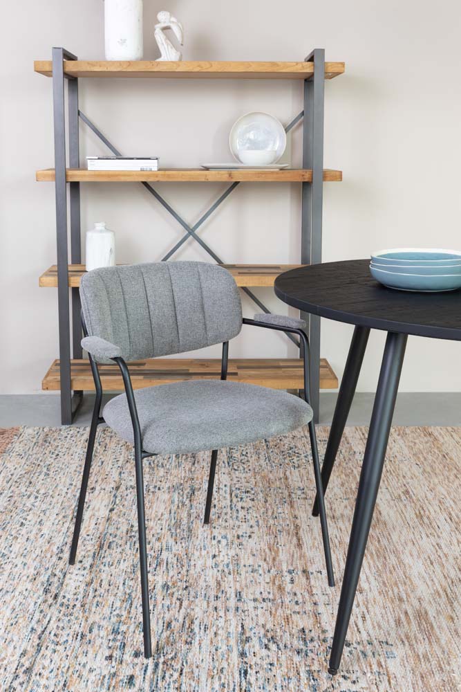 Jolien 2-er Set Stühle Schwarz / Grau