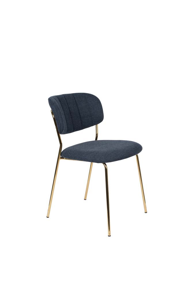 Jolien 2-er Set Stühle Gold / Dunkelblau