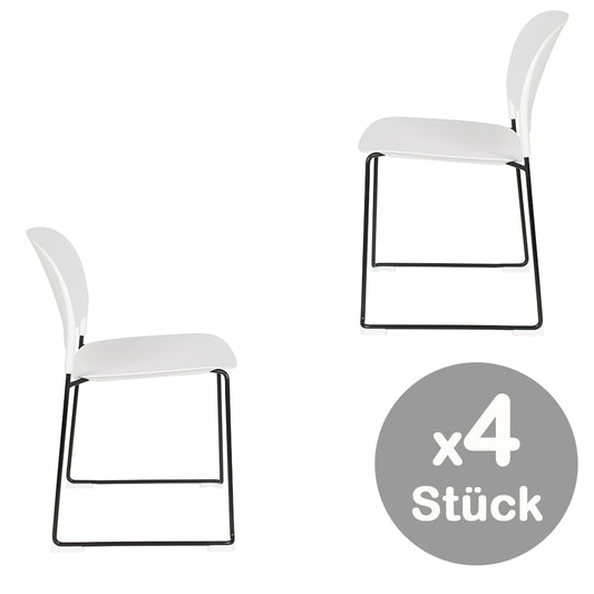 Stacks 4-er Set Stühle Weiß