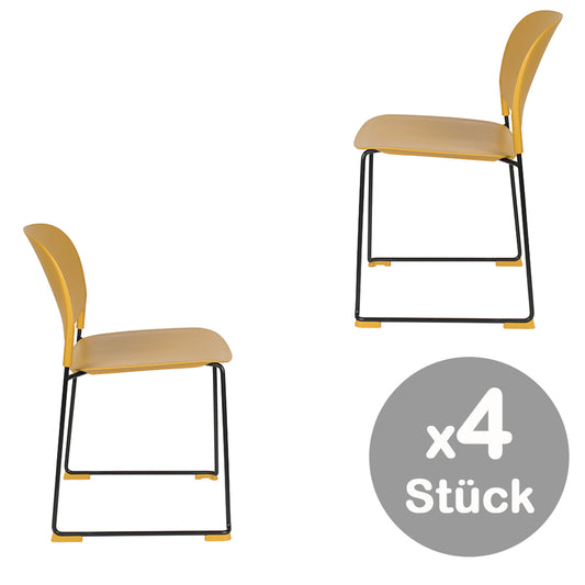 Stacks 4-er Set Stühle Gelb