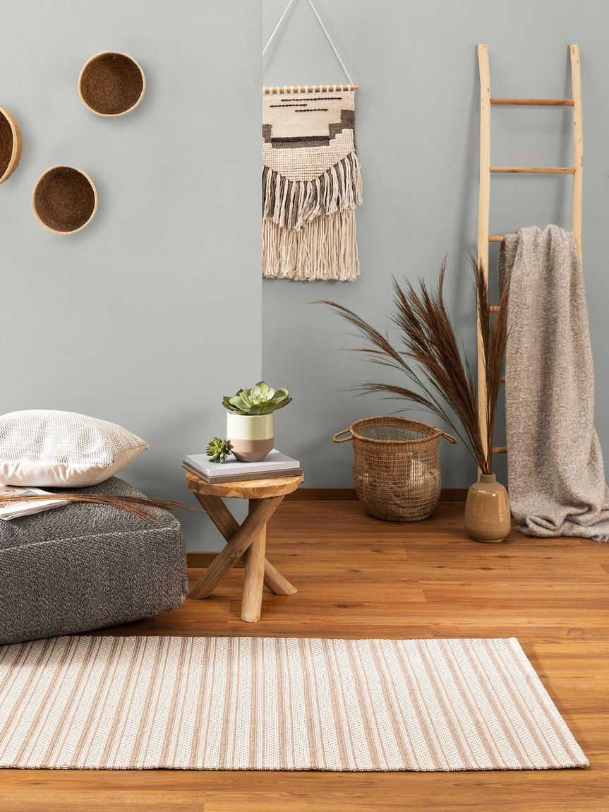 Waschbarer Baumwollteppich Cooper Taupe