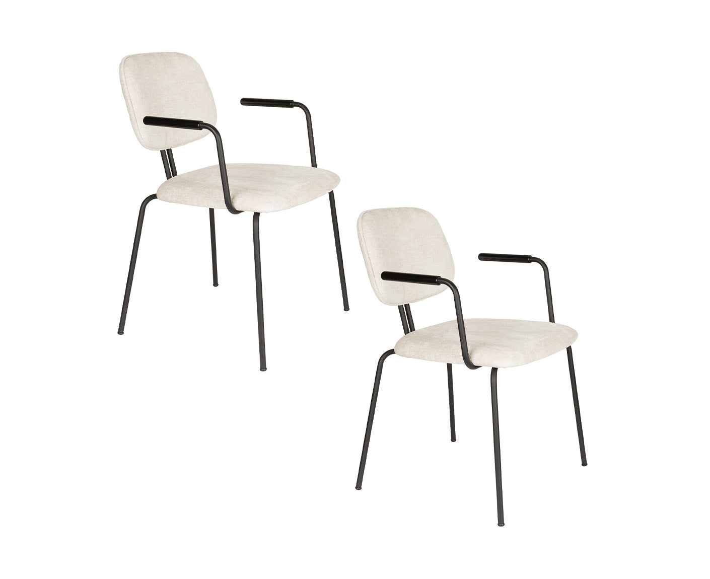 Bouton Armlehnenstuhl 2er Set Bouclé