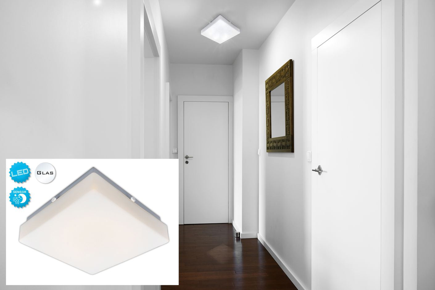 Trondheim Deckenleuchte LED 25x25cm Warmweiß - Voelpe