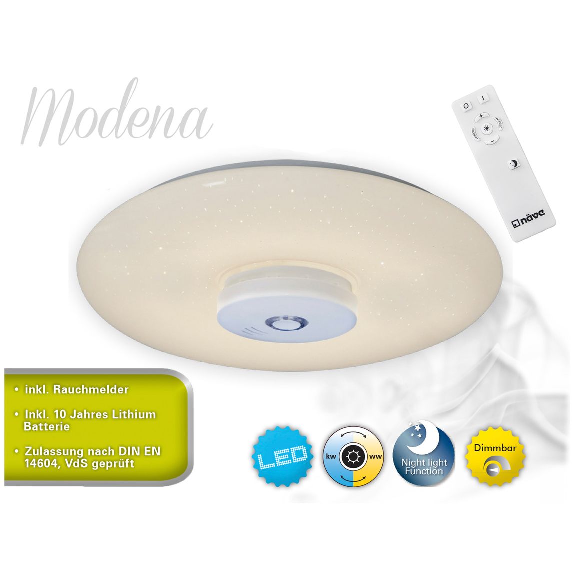 Modena Deckenleuchte LED Ø40cm Weiß - Voelpe