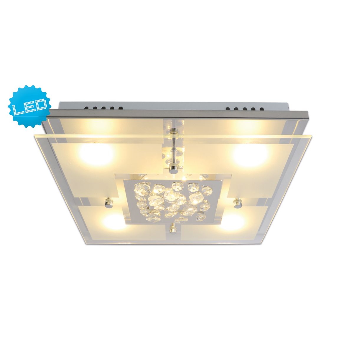 Chur Deckenleuchte LED 30x30cm Chrom - Voelpe