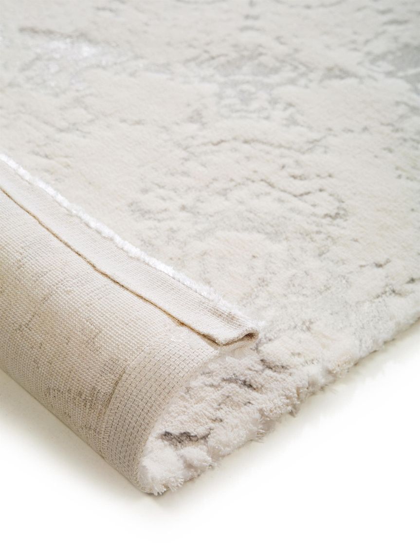 Waschbarer Teppich Luis Beige / Silber