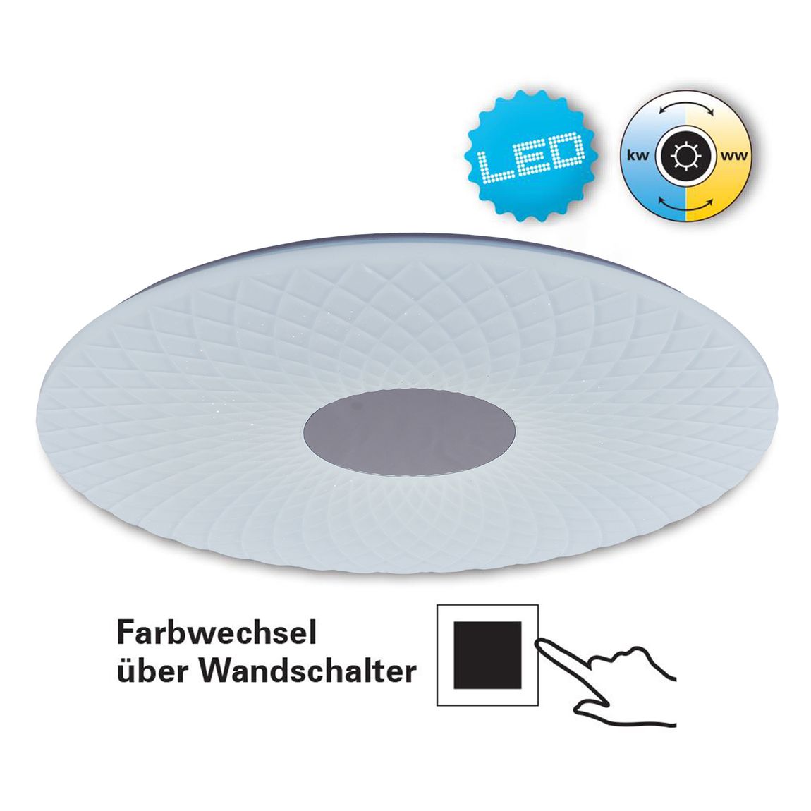 Porto Deckenleuchte LED Ø43cm Warmweiß - Voelpe