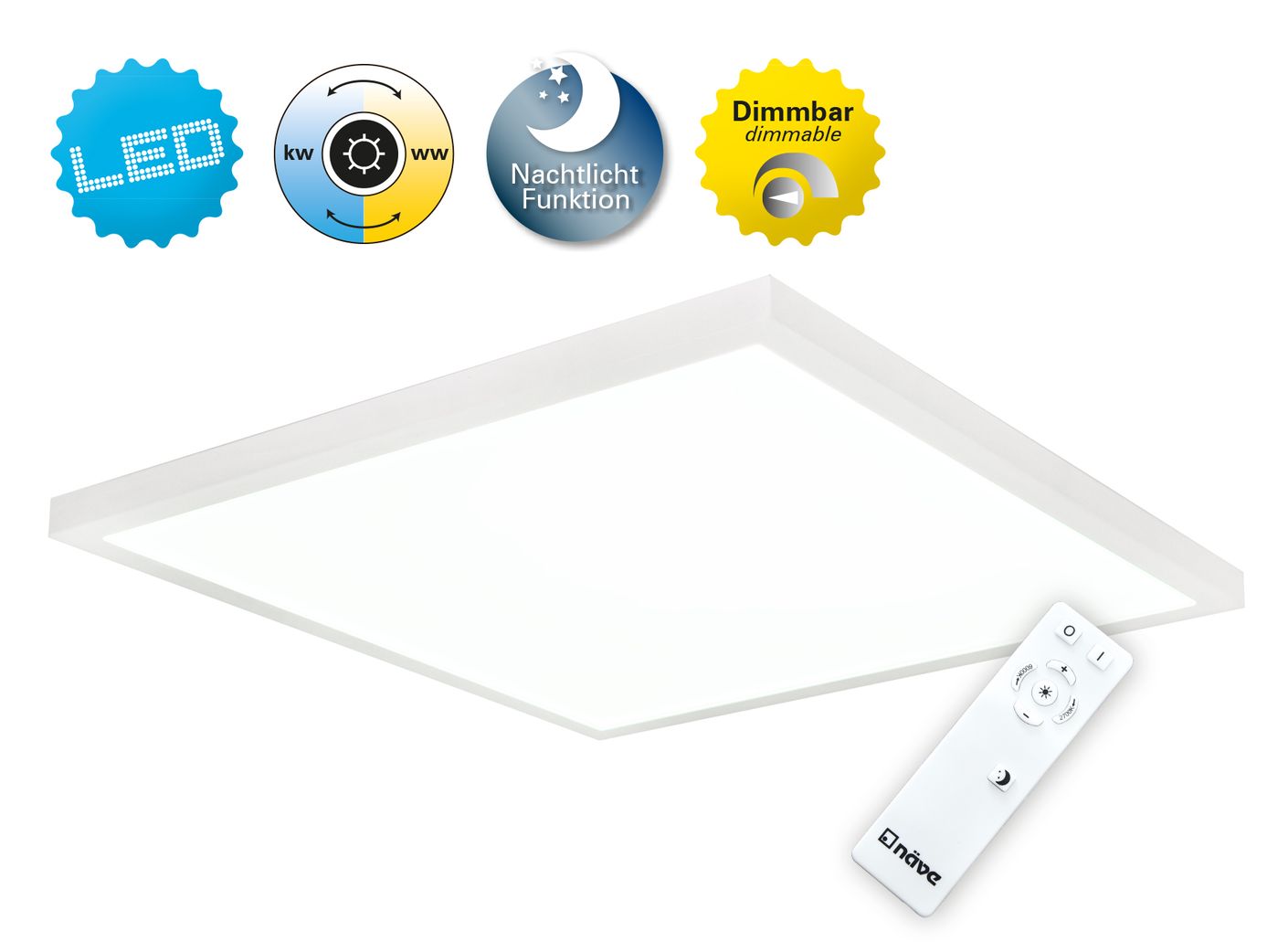 Lima Deckenleuchte LED 60x60cm Weiß - Voelpe