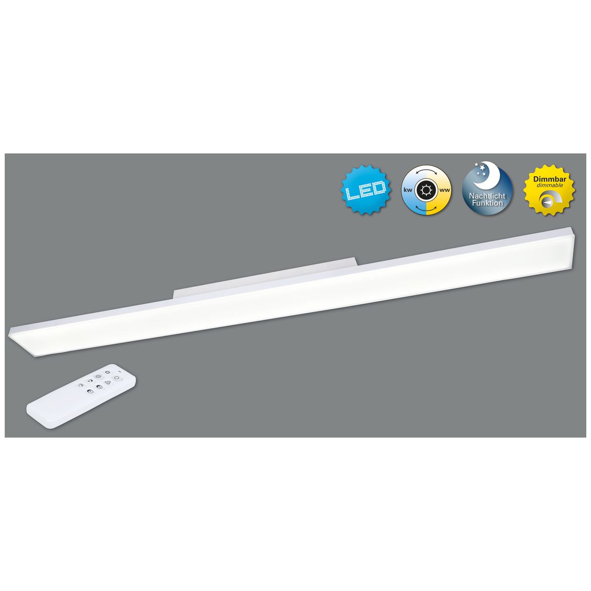 Carente Deckenleuchte LED 119,5x10cm Weiß - Voelpe