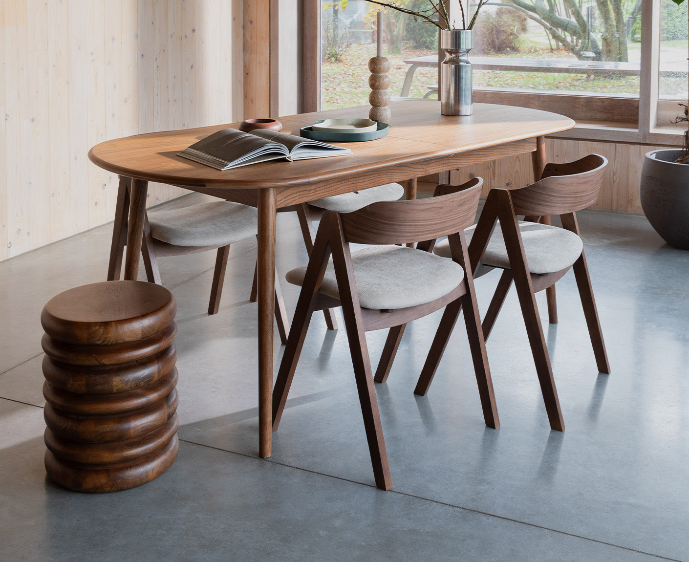 Disc Massivholz Hocker Beistelltisch Mangoholz