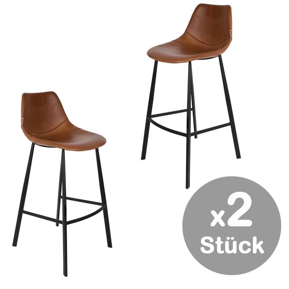 Franky 2-er Set Barhocker groß Braun