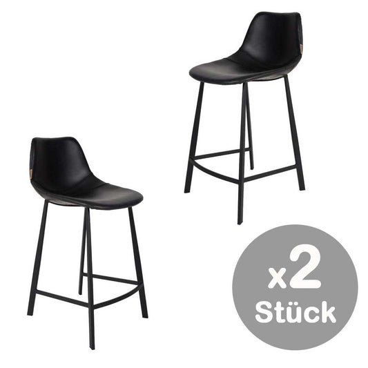 Franky 2-er Set Barhocker klein Schwarz