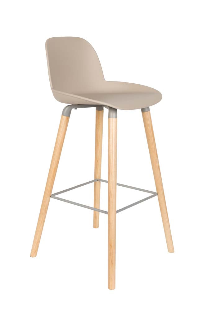 Albert Kuip 2-er Set Barhocker Taupe