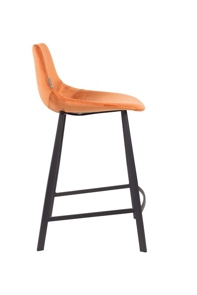 Franky 2-er Set Barhocker klein mit Samtbezug Orange - Voelpe