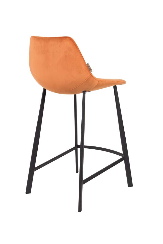 Franky 2-er Set Barhocker klein mit Samtbezug Orange - Voelpe