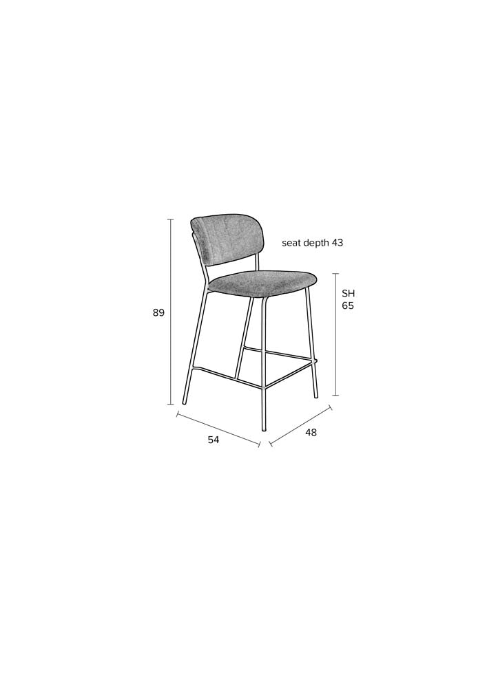 Jolien 2-er Set Barhocker Schwarz / Grau - Voelpe