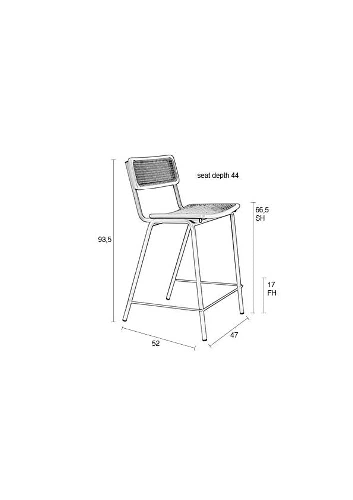 Jort 2-er Set Tresenhocker Grau/Natur - Voelpe