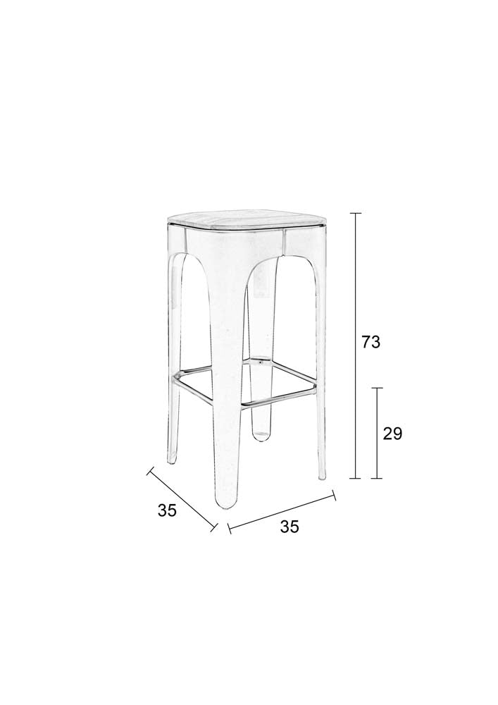 Up-High Barhocker Esche massiv Dunkelgrau - Voelpe