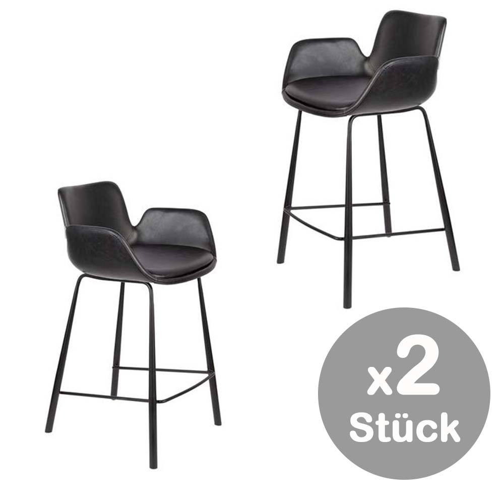 Brit 2-er Set Tresenhocker Schwarz