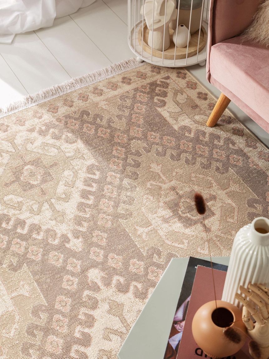 Teppich Folk Beige / Grau