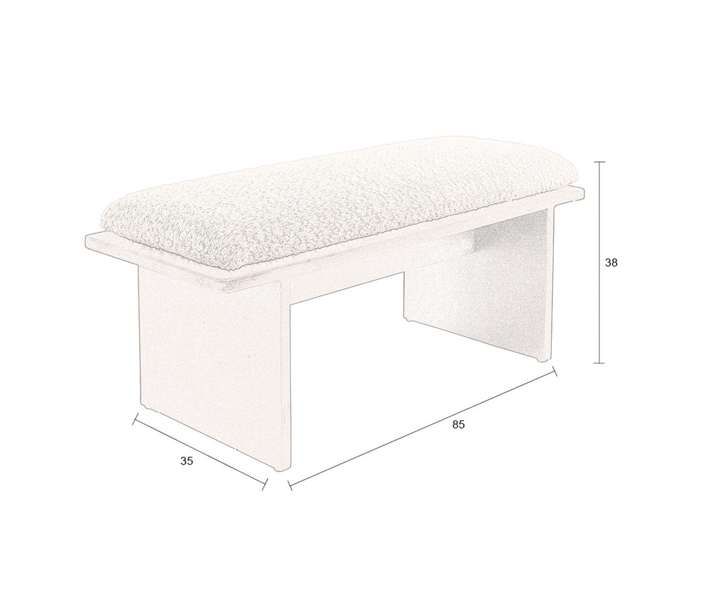 Shiho Sitzbank Braun / Bouclé