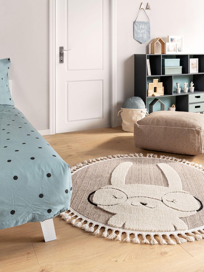 Kinderteppich Momo Ø 120 cm rund Beige