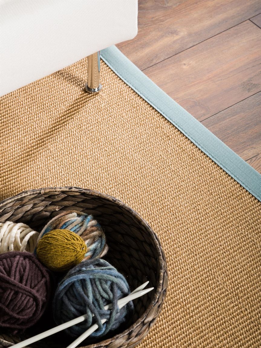 Sisalteppich Sisal Blau