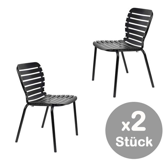 Vondel 2-er Set Gartenstühle Schwarz